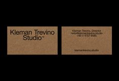 the business card for kleman trevino studio