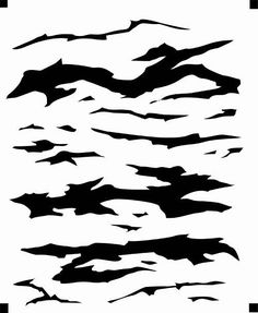 black and white silhouettes of birds flying in the sky