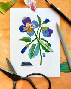 Instagram Paper Cut Flowers, Collage Art Simple, Paper Collage Ideas, Valentine Collage, Collage Food, Painted Paper Collage, Paper Art Ideas, Collage Flowers, Flowers Collage