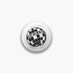 a button with the word money on it and an image of a checkered globe