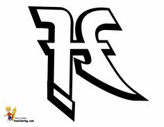 the letter f in black and white