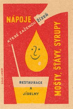 a yellow and red postcard with a smiley face on it's front cover