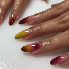 Fall Aura Nails, Red Aura Nails, Aura Nails, Nails Y2k, Airbrush Nails, Nails Gel, Style Punk, Minimalist Nails, Fire Nails