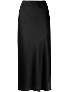 Black silk-blend Sense of Shine slip skirt from DOROTHEE SCHUMACHER featuring satin finish, high waist, slip-on style and mid-length. | Dorothee Schumacher Sense of Shine slip skirt Concert Outfit Fall, Long Silk Skirt, Black Satin Skirt, Satin Skirt Outfit, Black Silk Skirt, Winter Party Outfit, Silk Maxi Skirt, Silk Midi Skirt, Dr Wardrobe