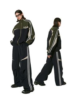 Tracksuit Ideas, Windbreaker Tracksuit, Street Style Outfits Casual, Streetwear Model, Sports Wear Fashion, Illustration Fashion Design, Track Suit, Vibe Clothes, Eclectic Fashion