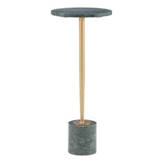 a marble pedestal with a gold metal pole