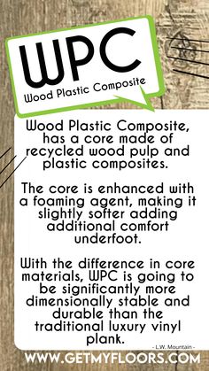 the words upc and wood plastic compositeite are on top of a piece of paper