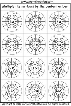 printable worksheet for the numbers by the center number