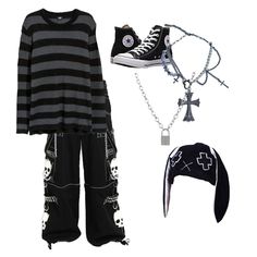 Gothcore Clothes, Emo Outfit Inspiration, Rock Aesthetic Clothes, Emo Skater Outfits, Emo Punk Outfits, Emo Grunge Outfits, Punk Grunge Outfits, Grunge Punk Outfits, Stile Punk Rock