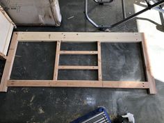 a bed frame is being constructed and ready to be built