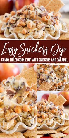 easy snacks dip with crackers and caramel