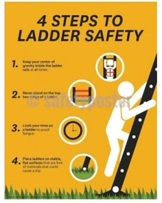 a poster with instructions on how to use ladder safety