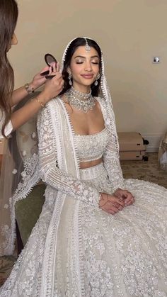 the bride is getting ready for her big day