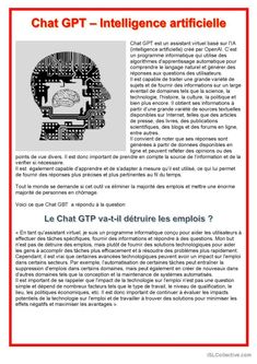 an article with the caption that reads chat gps - intelligence artificiele