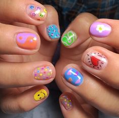 Lexi Nails, Rave Nails, Colors Nails, Mens Nails, Hippie Nails, Nails Now, Short Square Nails, Nails For Kids, Festival Nails