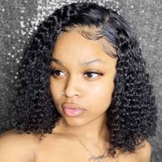 SULMY Lace Front Bob Wigs Human Hair Short Frontal Curly Wigs -Jerry Curls Plucked Wig, Jerry Curl Hair, Best Lace Wigs, Short Lace Front Wigs, Jerry Curl, Curly Bob Wigs, Bob Lace Front Wigs, Human Hair Color, Short Curly Wigs