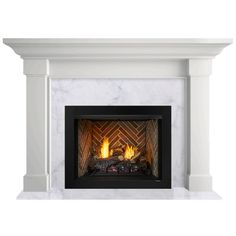 an image of a fireplace with white marble