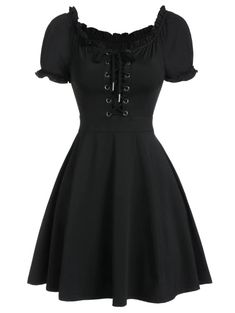 Ruffles Pattern, Dress Png, Gothic Mode, Milkmaid Dress, Mini Robes, Skater Dress, Flare Dress