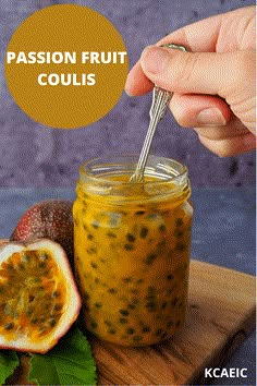 Passion Fruit Coulis Recipe, Passion Fruit Sauce Recipes, Passion Fruit Coulis, Grenadella Recipes, Passion Fruit Cheesecake Recipe, Gelato Toppings, Passionfruit Pavlova, Passion Fruit Pavlova