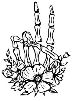 a flower arrangement with candles and flowers in the center on a white background coloring page