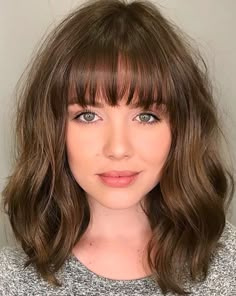 Long Hair And Bangs, Latest Bob Hairstyles, Medium Length Hair With Bangs, Cute Bangs, Wavy Hairstyles Medium, Bob Hairstyles With Bangs, Bangs Hairstyles, Bangs With Medium Hair, Medium Short Hair