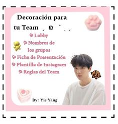 a card with an image of a person in front of the caption that says, decorcion para tu team 6