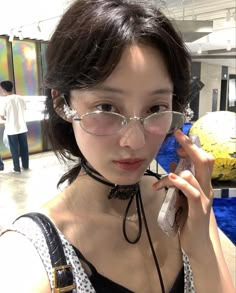 Y2k Glasses, Glasses Aesthetic, Small Face, Oval Glasses, Clear Glasses, Uzzlang Girl