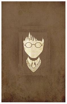 a harry potter book cover with an image of a man in glasses and a tie