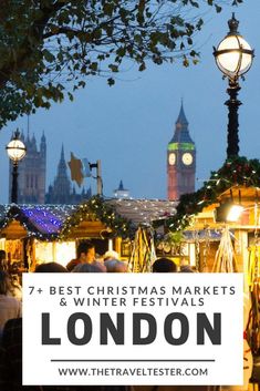 the london christmas market with big ben in the background