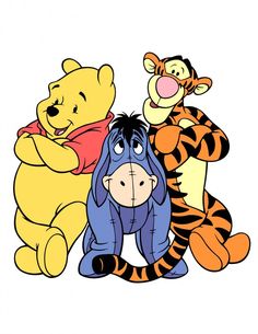 winnie the pooh and friends hugging each other