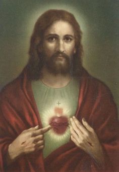 a painting of jesus holding an apple in his hands with the words cor jesu above it