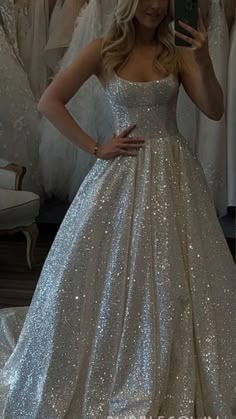 Silver Grad Dress, Shiny Dress Outfit, Royal Ball Dress, Silver Prom Dress Sparkly, Glittery Prom Dresses, White Sparkly Prom Dress, Light Blue Prom Dress, Stylish Wedding Dresses, Classy Prom Dresses