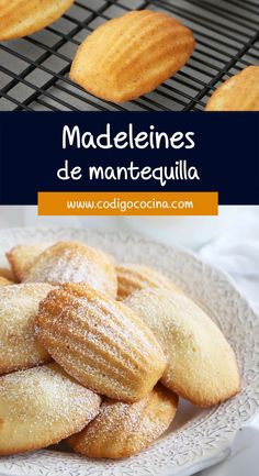 Minimagdalenas con aspecto de concha y cubiertas con azúcar glas. Magdalena Recipe, Mantecadas Recipe, Madeline Cookies Recipe, Madeline Cookies, Madeleine Cookie, Best Bread Recipe, Almond Flour Recipes, Fun Baking Recipes, Yummy Sweets