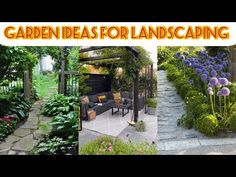 the garden ideas for landscaping are displayed