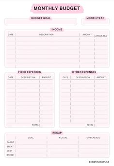 Simple Monthly Budget Template Printable | Monthly Income And Expenses Recorder | Budget Tracker | PDF | Compatible with Goodnotes, etc goodnotesplanner #planneressentialsbundle💎 Travel Budget Planner, Financial Budget Planner, Personal Budget Planner, Financial Budget, Money Saving Techniques, Monthly Income