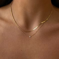 14k berkeley diamond necklace – Cuffed by Nano LLC Layered Gold Necklaces, Diamond Necklace Simple, Gold Jewelry Gift, 14k Yellow Gold Necklace, Golden Necklace, Solitaire Pendant Necklace, Yellow Gold Necklace, Jewelry Fashion Trends, Cz Jewelry