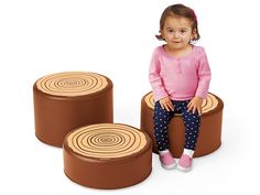 Toddler Soft & Safe Tree Seats at Lakeshore Learning Daycare Furniture Outdoor, Toddler Safe Tree, Kids Classroom Seating, Cheap Casual Daycare Sets, Daycare Forest Theme, Kids Ministry Seating, Dramatic Play Area Furniture, Soft Seating Area, Classroom Carpets