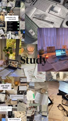 a collage of photos with the words study on them