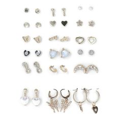 Bring on the bling and accessorize your everyday outfits with this 18-Pack of Neutral- and Gold-tone Earrings from No Boundaries. These fun and flirty fashion earrings are cute with a stud-like design and eye-catching details. This money-saving 18-pack of earrings easily adds options to stylizing and finishing your look of the day with a little glitz and glam. Only at Walmart. Size: small.  Gender: female.  Age Group: adult. Flirty Fashion, Gold Earring Set, Look Of The Day, Glitz And Glam, Gold Earring, No Boundaries, Money Saving, Resin Jewelry, Christmas List