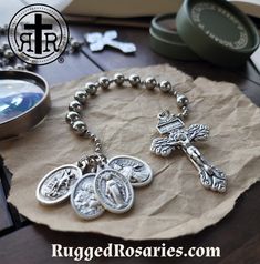 Combat Rosary, Rugged Rosary, Rosary Necklaces, Sterling Silver Rings Simple, Faith Crafts, Pocket Rosary, Beads Style, The Rosary