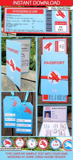 the instructions for how to make an airplane ticket holder