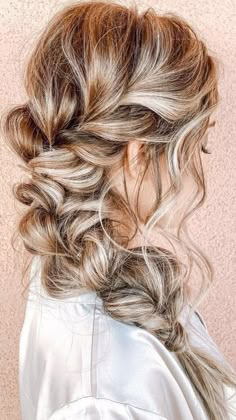 Side Braid Wedding, Bride Hairstyles For Long Hair, Bohemian Wedding Hair, Bridal Hairdo, Side Braid Hairstyles, Wedding Hair Up, Bridesmaids Hair, Bridesmaid Hair Makeup, Braided Prom Hair