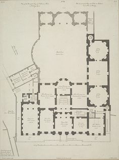 an old house plan with several rooms