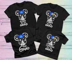 Graduation Disney Shirts, Family Graduation Shirts, Disney Cruise Family, Disney Graduation, Graduation Shirts For Family, Disney 2023, Disney High Schools, Grad Shirts, Disney Vacation Shirts