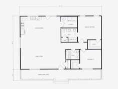 the floor plan for a two bedroom, one bath apartment with an attached kitchen and living room