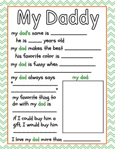 father's day card with the words, my daddy and his name on it