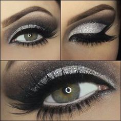 Makeup Products Glam Silver Smokey Eye, Makeup Pinterest, Gold Eyeliner, Bottom Eyelashes, Makeup Hacks