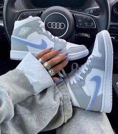 These ultra-rare Blue Gray Custom Air Jordan 1s combine premium materials and craftsmanship with fresh original design. Perfect for any shoe collector, these shoes will be a unique and stylish addition to any wardrobe. The perfect gift for friends, family, that special someone, or yourself ✨ - Exactly as shown in the pictures. - Brand New & Authentic. 💯 - Hand Painted with attention to detail. 👨‍🎨 - Waterproof and Flexible. ❤️ - Unisex model. Please refer to the Size Chart. - Free Worldwide S Nike Blazer Outfit, Wallpaper Nike, Trendy Shoes Sneakers, Dr Shoes, Nike Fashion Shoes, Nike Shoes Girls, Preppy Shoes, Jordan Shoes Girls, Pretty Shoes Sneakers