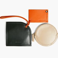 Style Is : Le Carre Rond Porte Leather Cardholder / Wallet Brand New , Never Worn. Zero Flaws. Authentic Jacquemus Three Piece Wallet / Coin Pouches. Multi Compartments With Internal Card Slots And Zipper For Coins. 100% Real Leather. Made In Spain. Colors Are: Dark Green ( Almost Black ) , Orange , And Tan / Beige Embossed Jacquemus Logos On Two Of The Three Pieces And On Zipper. Each Compartment Or Portion Is Detachable / Able To Be Separated To Be Worn Individually. Gold Hardware. Orange Wris Jacquemus Wallet, Luxury Compact Card Holder, Luxury Leather Card Holder With Zipper, Modern Leather Card Holder With Coin Pocket, Luxury Leather Compact Card Holder, Cardholder Wallet, Jacquemus Bag, Leather Cardholder, Card Pouch