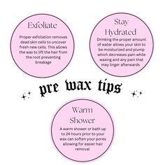 Prewaxing tips Wax Promotion Ideas, Waxing Party Ideas, Waxing Tips For Beginners, Waxing Marketing Ideas, Pre Waxing Tips, Waxing Wednesday Quotes, Christmas Waxing Quotes, Pre Waxing Care, Wax Station Ideas